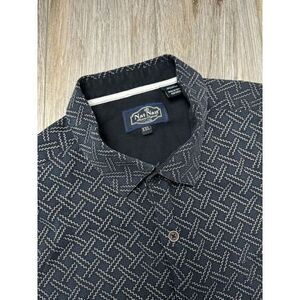 Nat Nast Luxury Originals Bowling Men's 2XL XXL Black Silk Geometric Print Shirt